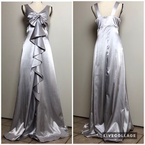 Silver Metallic Long Gown in Small - NWT